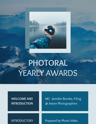 Programa de eventos de premios de fotografía