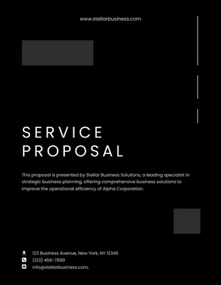Free  Template: Propuesta de servicio simple en blanco y negro