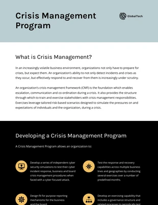Free  Template: Crisis Management Program Infographic