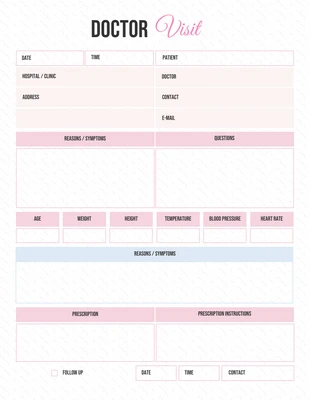 Free  Template: White and Soft Pink Doctor Visit Template
