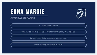 Navy And White Modern Cleaning Solution Business Card - page 2