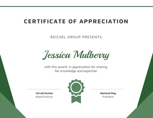 business  Template: Simple Green Abstract Geometric Appreciation Certificate