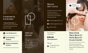Free  Template: Makeup Artistry Services Roll Fold Brochure