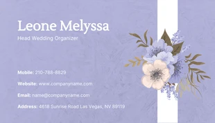 Lilac Modern Texture Floral Event Planner Business Card - صفحة 2