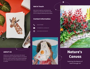 Free  Template: Purple And White Nature Canvas Art Brochure