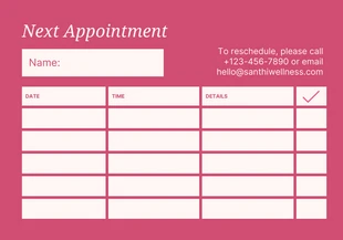 Pink And Light Pink Minimalist Appointment Card - صفحة 2