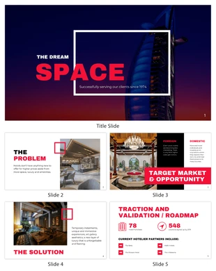 Free and accessible Template: Red Investor Pitch Deck