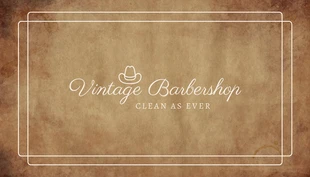 Free  Template: Carte De Visite Salon de coiffure vintage rétro marron