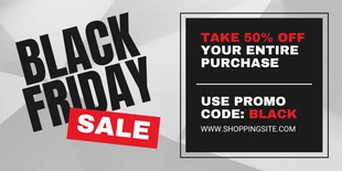 premium  Template: Código promocional Black Friday Sale Twitter Banner