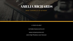 Black And Yellow Simple Photo Writer Business Card - Pagina 2