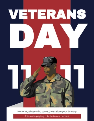 Free  Template: Minimalistische, einfache Poster zum Veteranentag