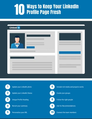 premium  Template: 10 Ways to Keep Your LinkedIn Page Fresh Infographic Template