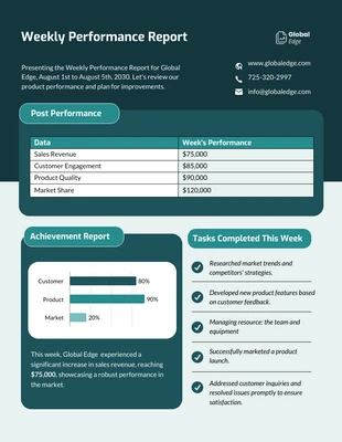 premium  Template: Weekly Performance Report Template