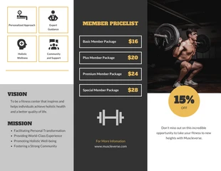 Black And Yellow Modern Fitness Brochure - Seite 2