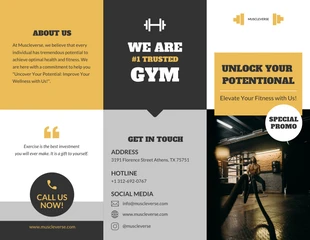 premium  Template: Brochure di fitness moderno nero e giallo