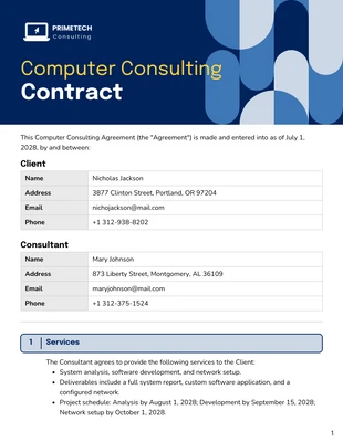 business  Template: Computer Consulting Contract Template