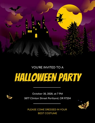 Free  Template: Convite moderno e colorido para festa Hallowen