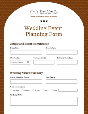 Free interactive Template: Event Planning Form Template
