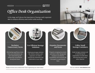 business  Template: Infografica sull'organizzazione della scrivania da ufficio