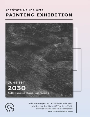 Free  Template: Gradient Minimalist Painting Exhibition Flyer