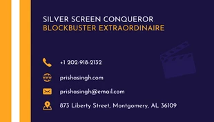 Navy Yellow Simple Professional Actor Business Card - صفحة 2