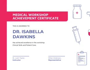 Free  Template: White And Pink Illustration Medical Certificate