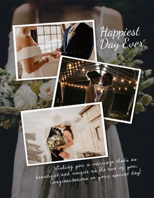 Free  Template: Dark Modern Wedding Photo Collages