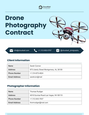 Free  Template: Contrato de fotografía con drones