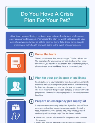 Free  Template: Infográfico sobre o plano de crise para animais de estimação