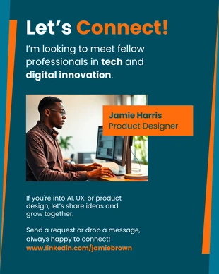 Free accessible Template: Networking Invitation LinkedIn Social Media Template