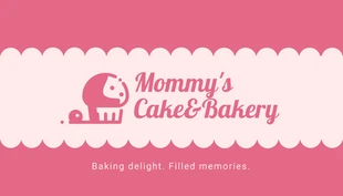 Free  Template: Dunkelrosa niedliche Bäckerei-Geschäfts-Visitenkarte