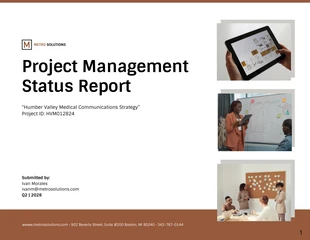 business  Template: نموذج تقرير حالة إدارة المشروع