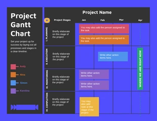 Free  Template: Einfaches Projekt-Gantt-Diagramm