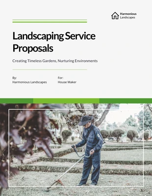 business  Template: مقترحات خدمات تنسيق الحدائق