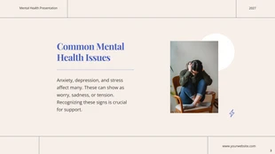 Minimalist White Ivory And Blue Mental Health presentation - page 3