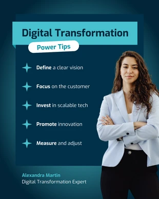 business  Template: Digital Transformation Tips LinkedIn Social Media Template