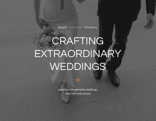 Free  Template: Minimalistische Hochzeitspräsentation in Weiß und Orange