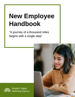 premium  Template: Green and White Generic Employee Handbook Template