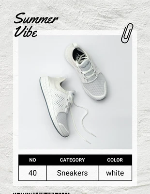 business  Template: White Modern Texture Sneakers Product Label