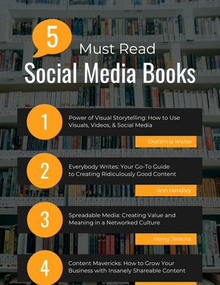 business  Template: 5 Social Media Books Pinterest Post