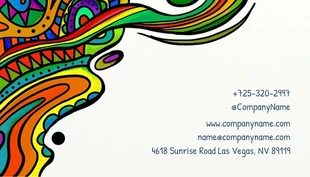 White Colorful Ornament Graphic Design Business Card - Pagina 2