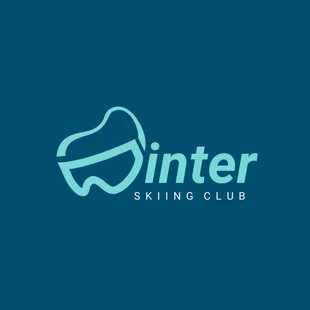 premium  Template: Logo créatif du club de ski d'hiver