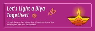 Free  Template: Banner minimalista púrpura de Diwali