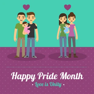 Free  Template: Mes del Orgullo Love is Unity Instagram Post