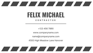White And Grey Modern Professional Contractor Business Card - Seite 2
