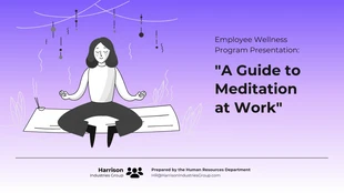 Free  Template: A Guide To Meditation at Work for Mental Health Presentation