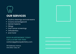 Dental Care Services Business Postcard - Página 2