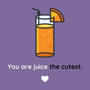 Free  Template: Cute Juice San Valentín Instagram Social Media Post