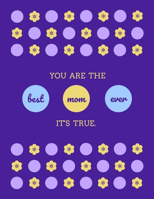 Free  Template: Cartão roxo para o Dia das Mães