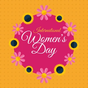 premium  Template: Publicación floral en Instagram con motivo del Día Internacional de la Mujer